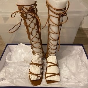 Stuart Weitzman Tall Lace up Sandals